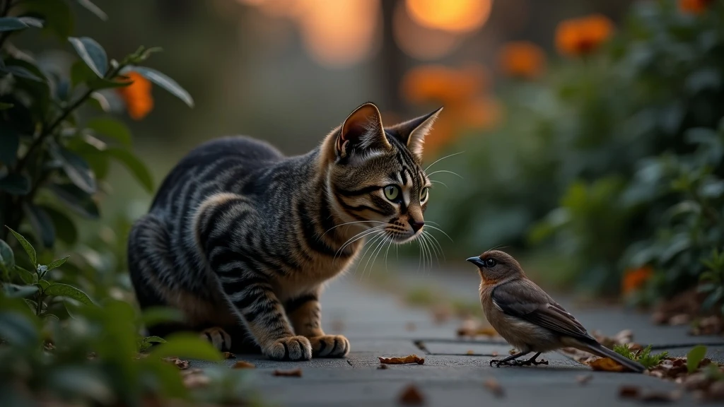 Lesben álló macska