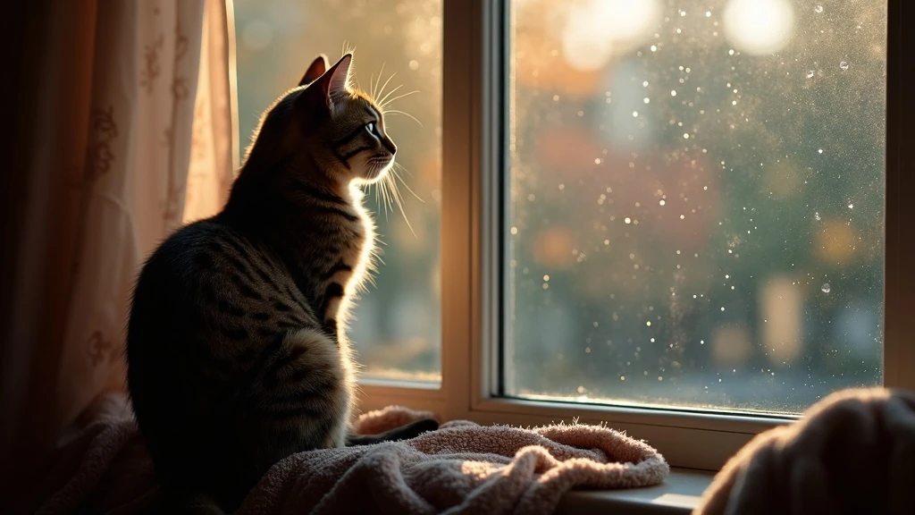 Őszi macska az ablakban