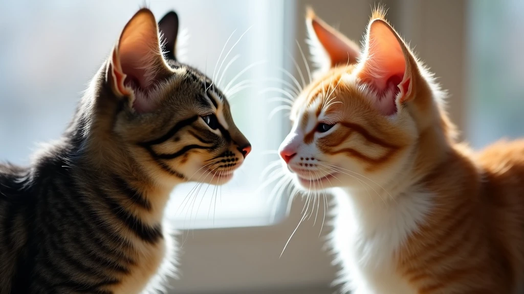 Finom mimika füllel-szemmel Két macska arcközelije