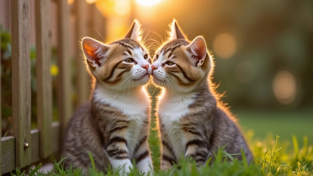 Macskák szociális köszönése Baráti pofidörgölés