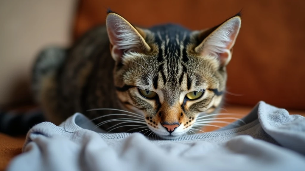 Macska pólót szimatol