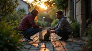 Önkéntesek macskát csapdáznak