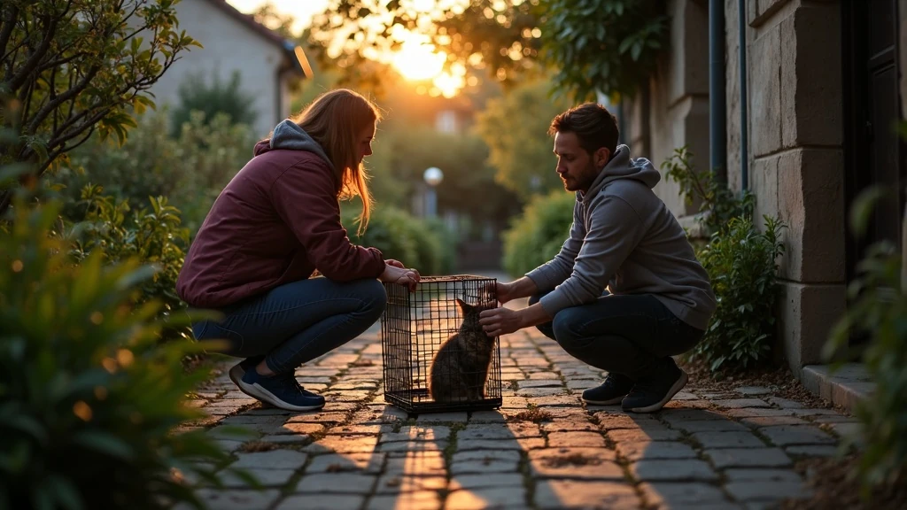 Önkéntesek macskát csapdáznak